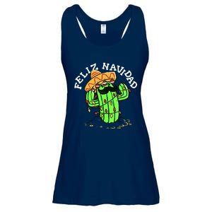 Feliz Navidad Merry Christmas Cactus Funny Humor Spanish Ladies Essential Flowy Tank