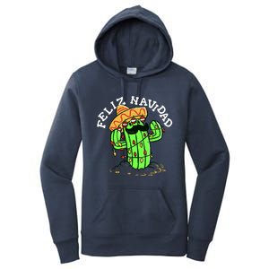 Feliz Navidad Merry Christmas Cactus Funny Humor Spanish Women's Pullover Hoodie