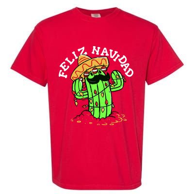 Feliz Navidad Merry Christmas Cactus Funny Humor Spanish Garment-Dyed Heavyweight T-Shirt
