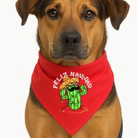 Feliz Navidad Merry Christmas Cactus Funny Humor Spanish USA-Made Doggie Bandana