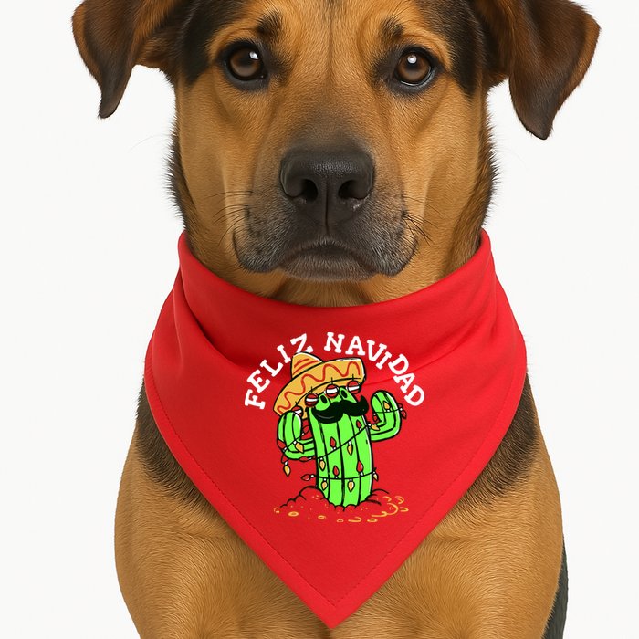 Feliz Navidad Merry Christmas Cactus Funny Humor Spanish USA-Made Doggie Bandana
