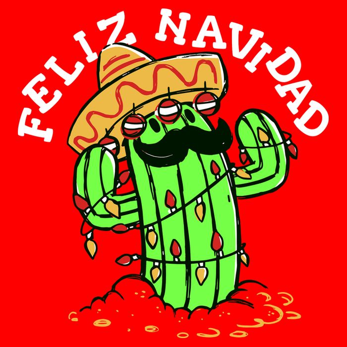 Feliz Navidad Merry Christmas Cactus Funny Humor Spanish USA-Made Doggie Bandana