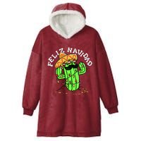 Feliz Navidad Merry Christmas Cactus Funny Humor Spanish Hooded Wearable Blanket