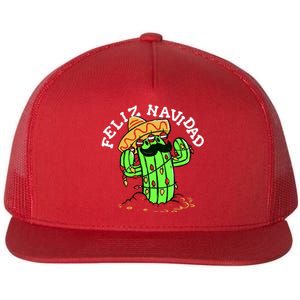 Feliz Navidad Merry Christmas Cactus Funny Humor Spanish Flat Bill Trucker Hat