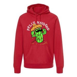 Feliz Navidad Merry Christmas Cactus Funny Humor Spanish Premium Hoodie