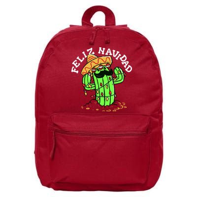 Feliz Navidad Merry Christmas Cactus Funny Humor Spanish 16 in Basic Backpack