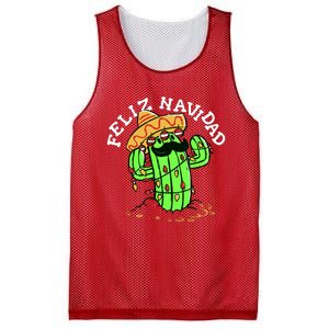 Feliz Navidad Merry Christmas Cactus Funny Humor Spanish Mesh Reversible Basketball Jersey Tank