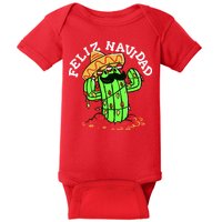 Feliz Navidad Merry Christmas Cactus Funny Humor Spanish Baby Bodysuit