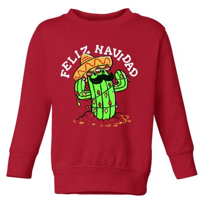 Feliz Navidad Merry Christmas Cactus Funny Humor Spanish Toddler Sweatshirt