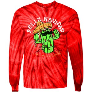 Feliz Navidad Merry Christmas Cactus Funny Humor Spanish Tie-Dye Long Sleeve Shirt