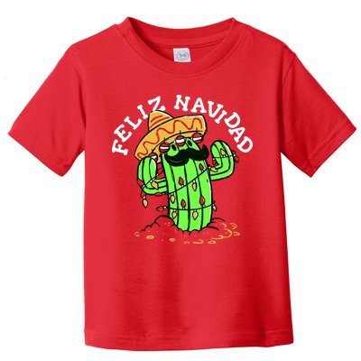 Feliz Navidad Merry Christmas Cactus Funny Humor Spanish Toddler T-Shirt