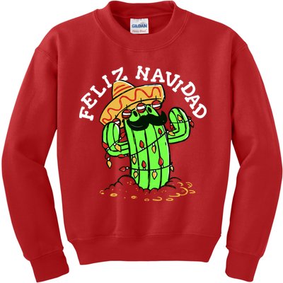 Feliz Navidad Merry Christmas Cactus Funny Humor Spanish Kids Sweatshirt