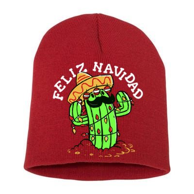 Feliz Navidad Merry Christmas Cactus Funny Humor Spanish Short Acrylic Beanie