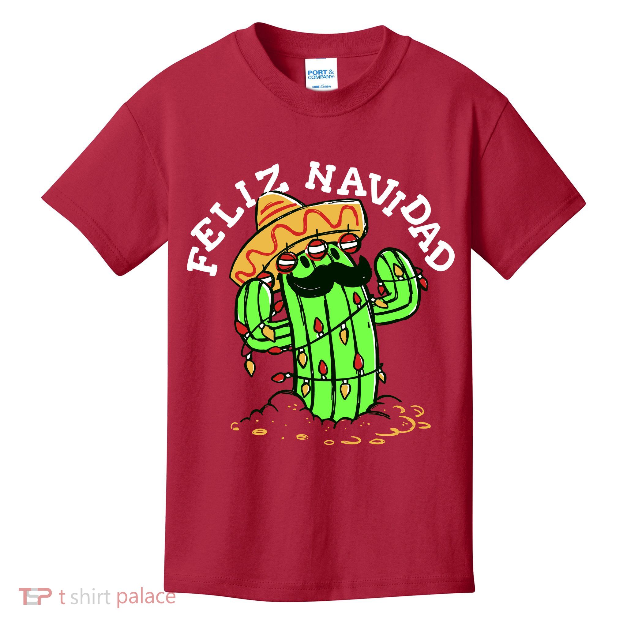 Feliz Navidad Merry Christmas Cactus Funny Humor Spanish Kids T-Shirt