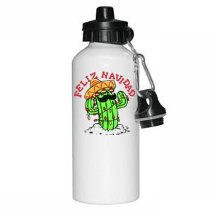 Feliz Navidad Merry Christmas Cactus Funny Humor Spanish Aluminum Water Bottle