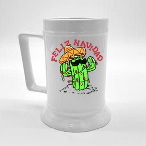 Feliz Navidad Merry Christmas Cactus Funny Humor Spanish Beer Stein