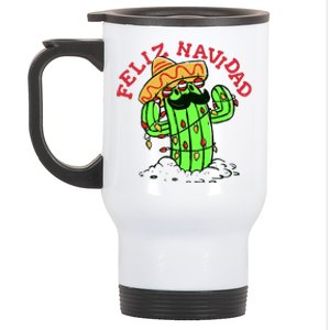 Feliz Navidad Merry Christmas Cactus Funny Humor Spanish Stainless Steel Travel Mug