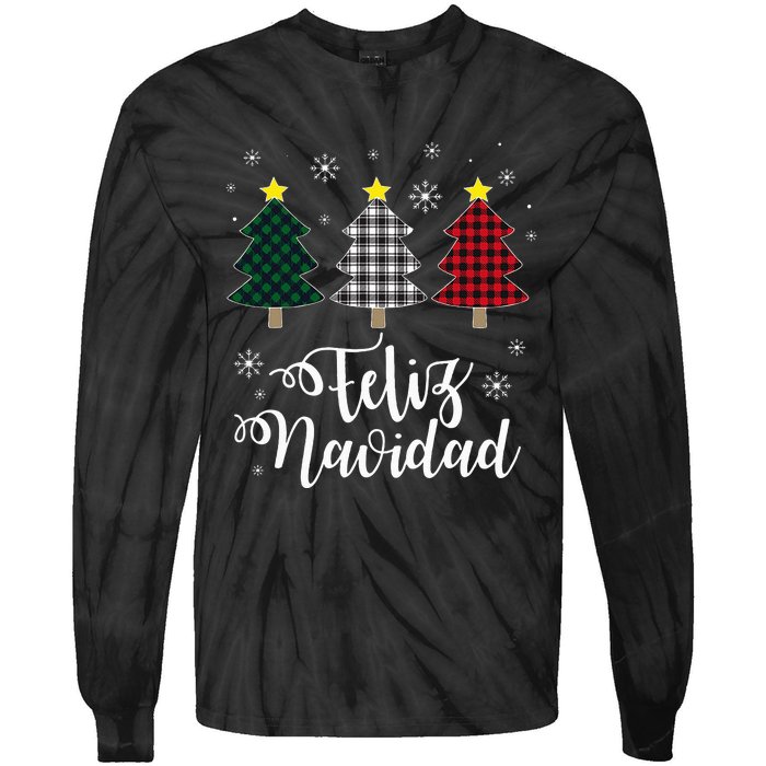 Feliz Navidad Matching Family Christmas Spanish Mexican Xmas Tie-Dye Long Sleeve Shirt