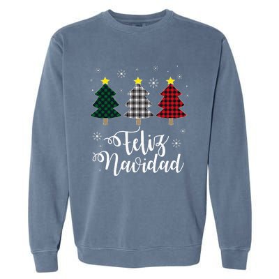 Feliz Navidad Matching Family Christmas Spanish Mexican Xmas Garment-Dyed Sweatshirt