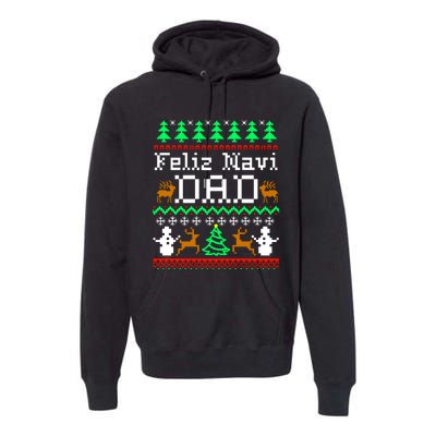 Feliz Navidad Mexican Ugly Christmas Sweater Premium Hoodie