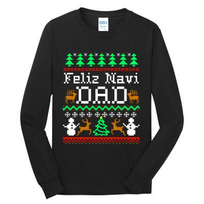 Feliz Navidad Mexican Ugly Christmas Sweater Tall Long Sleeve T-Shirt