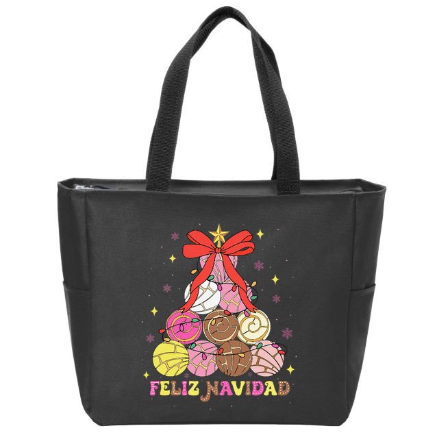Feliz Navidad Matching Family Spanish Christmas Tree Mexican Zip Tote Bag