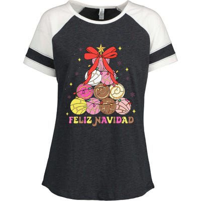 Feliz Navidad Matching Family Spanish Christmas Tree Mexican Enza Ladies Jersey Colorblock Tee