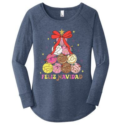 Feliz Navidad Matching Family Spanish Christmas Tree Mexican Women's Perfect Tri Tunic Long Sleeve Shirt