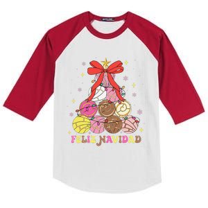 Feliz Navidad Matching Family Spanish Christmas Tree Mexican Kids Colorblock Raglan Jersey