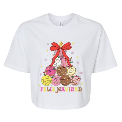 Feliz Navidad Matching Family Spanish Christmas Tree Mexican Bella+Canvas Jersey Crop Tee