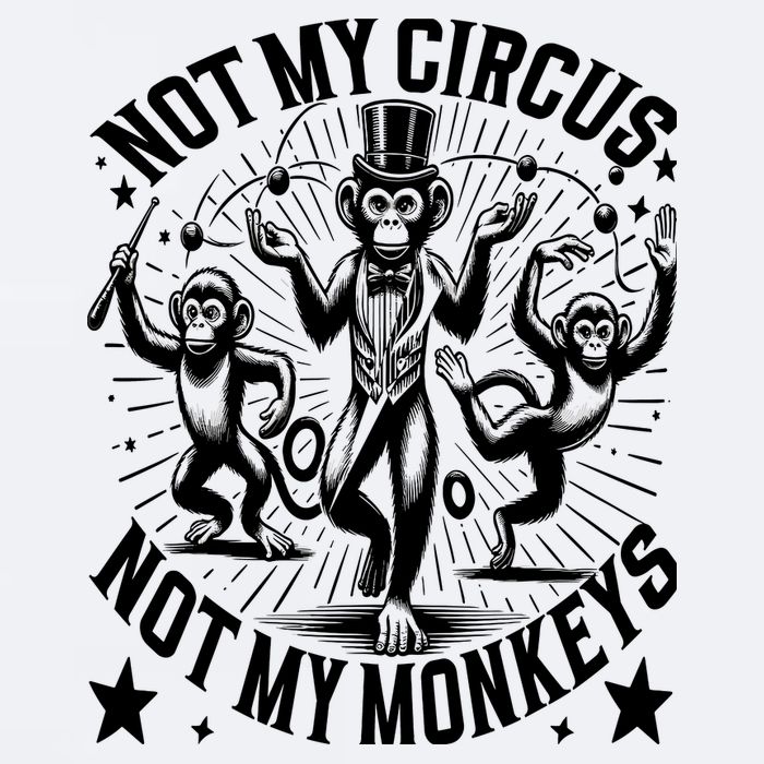 Funny Not My Circus Not My Monkeys Sueded Cloud Jersey T-Shirt