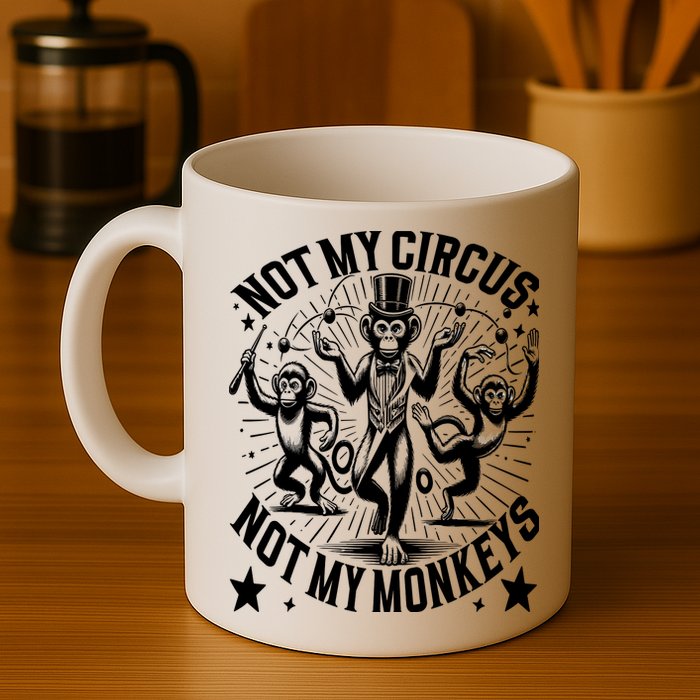 Funny Not My Circus Not My Monkeys Mug