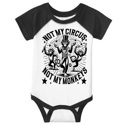 Funny Not My Circus Not My Monkeys Infant Baby Jersey Bodysuit