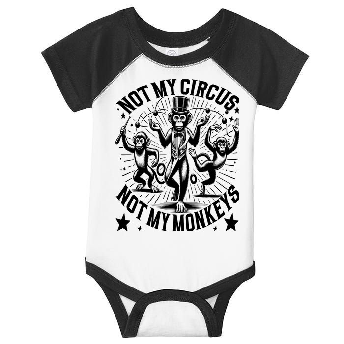 Funny Not My Circus Not My Monkeys Infant Baby Jersey Bodysuit
