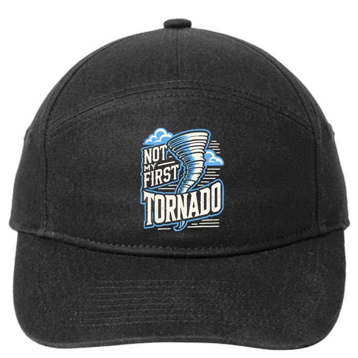 Funny Not My First Tornado Retro Storm Chaser 7-Panel Snapback Hat