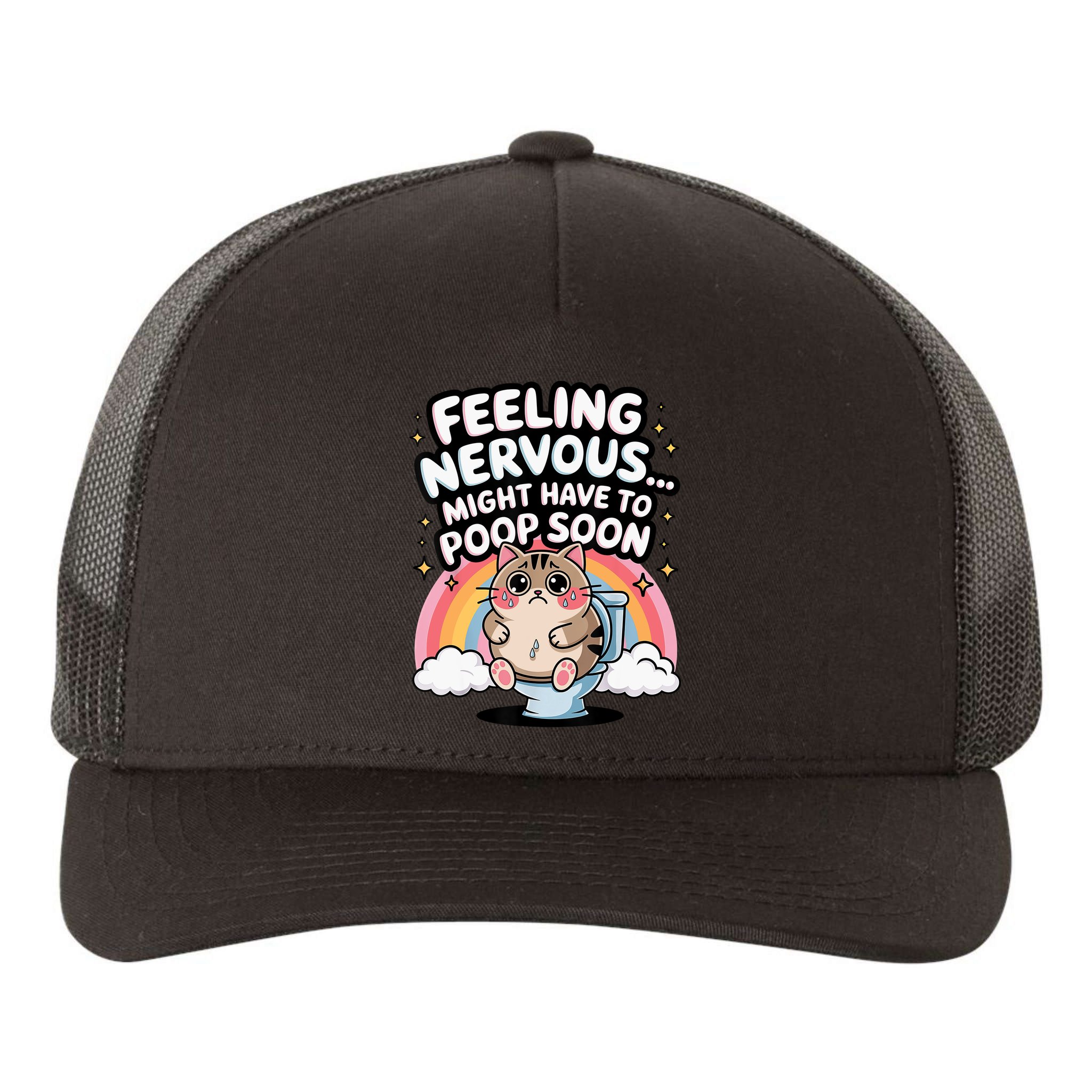 Feeling Nervous Might Have To Poop Soon Funny Saying  Yupoong Adult 5-Panel Trucker Hat