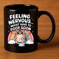 Feeling Nervous Might Have To Poop Soon Funny Saying  11oz C Handle Ceramic Mug