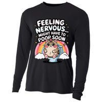 Feeling Nervous Might Have To Poop Soon Funny Saying  Cooling Performance Long Sleeve Crew