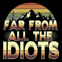 Funny Nature Meme Far From All The Idiots Funny Hiking Memes 7-Panel Snapback Hat