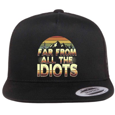 Funny Nature Meme Far From All The Idiots Funny Hiking Memes Flatbill Hat