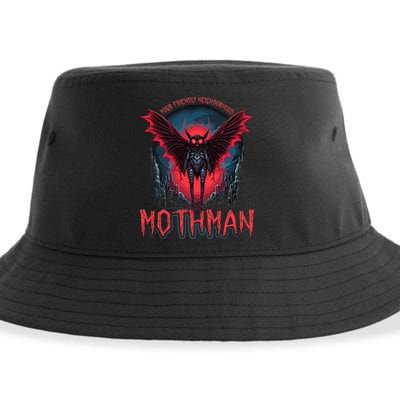 Friendly Neighborhood Mothman Cryptid Sustainable Bucket Hat