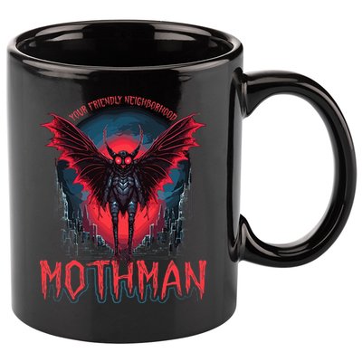 Friendly Neighborhood Mothman Cryptid 11oz C Handle Ceramic Mug