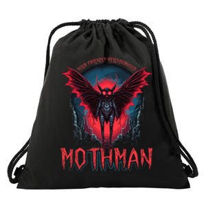 Friendly Neighborhood Mothman Cryptid Drawstring Bag