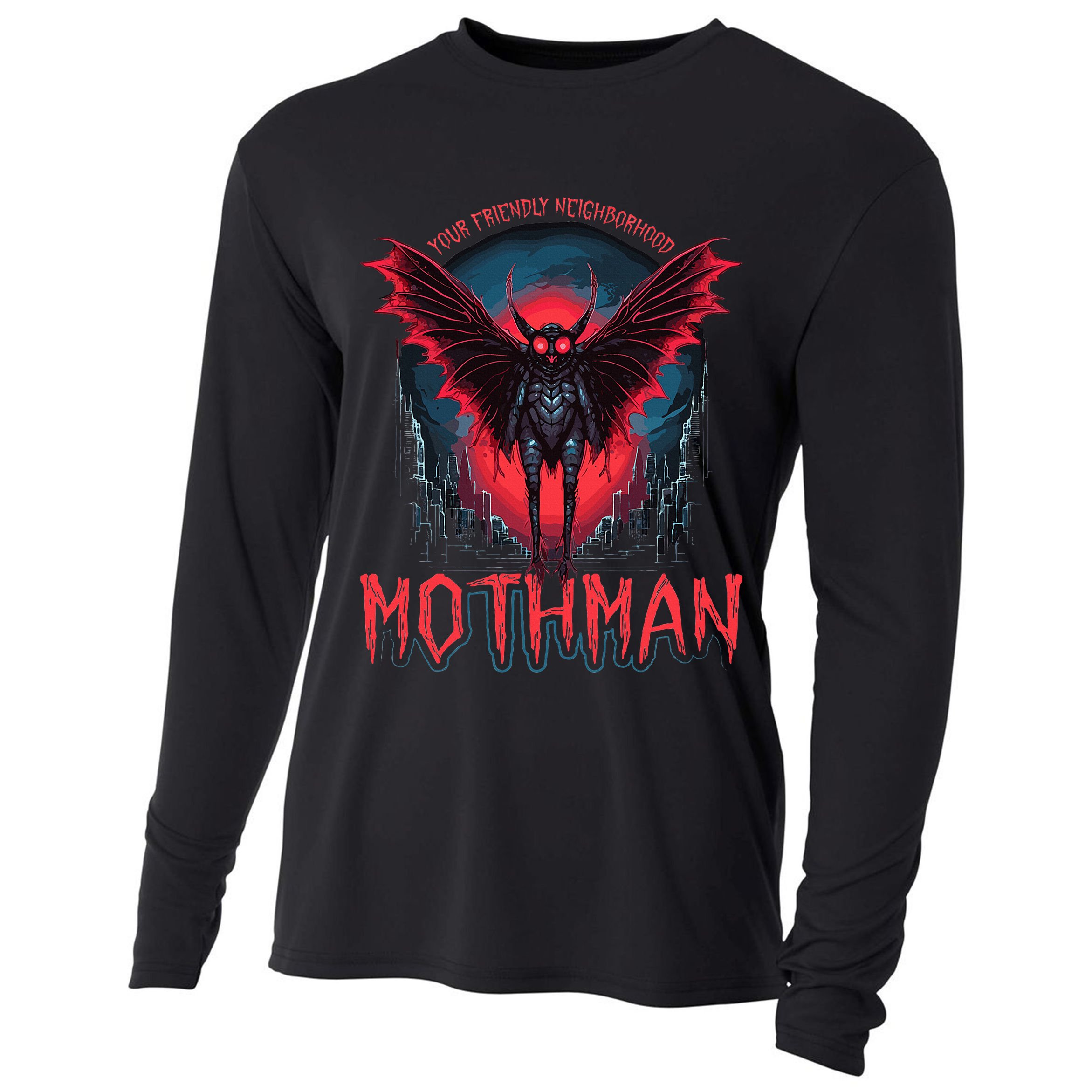 Friendly Neighborhood Mothman Cryptid Cooling Performance Long Sleeve Crew