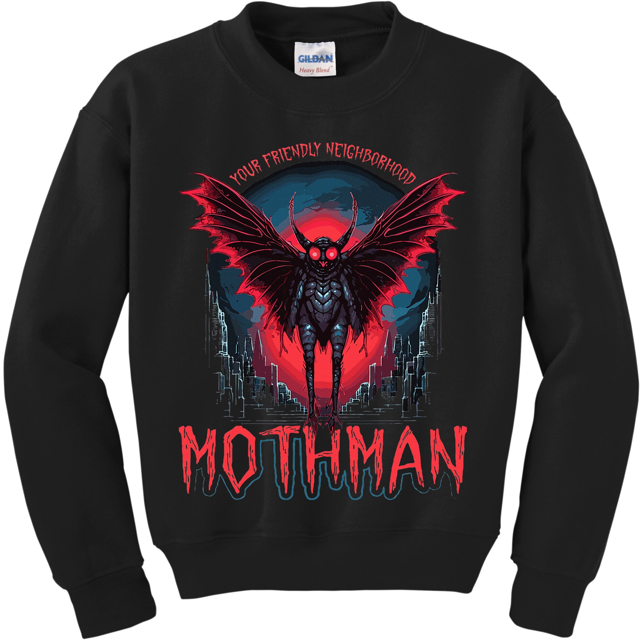 Friendly Neighborhood Mothman Cryptid Kids Sweatshirt