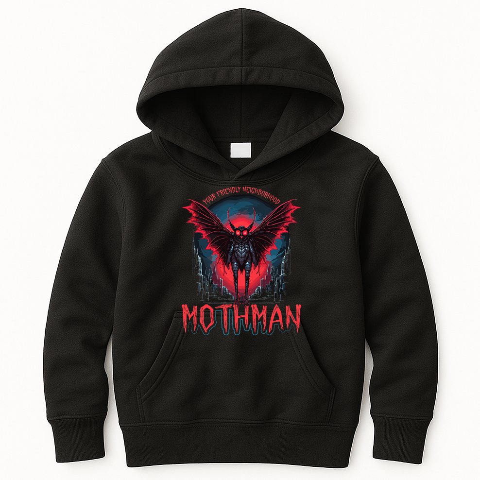 Friendly Neighborhood Mothman Cryptid Kids Hoodie