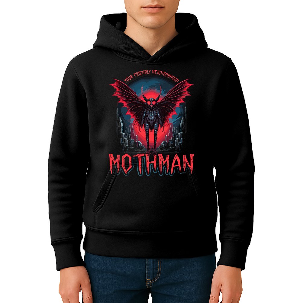 Friendly Neighborhood Mothman Cryptid Kids Hoodie