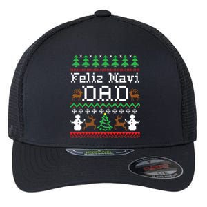 Feliz Navidad Mexican Spanish Ugly Christmas Sweater Flexfit Unipanel Trucker Cap