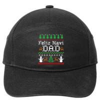 Feliz Navidad Mexican Spanish Ugly Christmas Sweater 7-Panel Snapback Hat