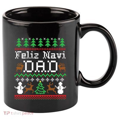 Feliz Navidad Mexican Spanish Ugly Christmas Sweater 11oz C Handle Ceramic Mug